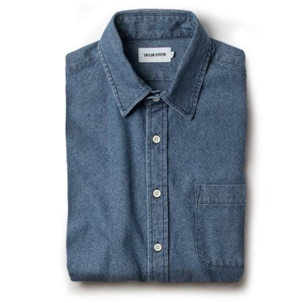 Taylor Stitch THE CALIFORNIA in Washed Indigo Crepe Size 46 / XXL